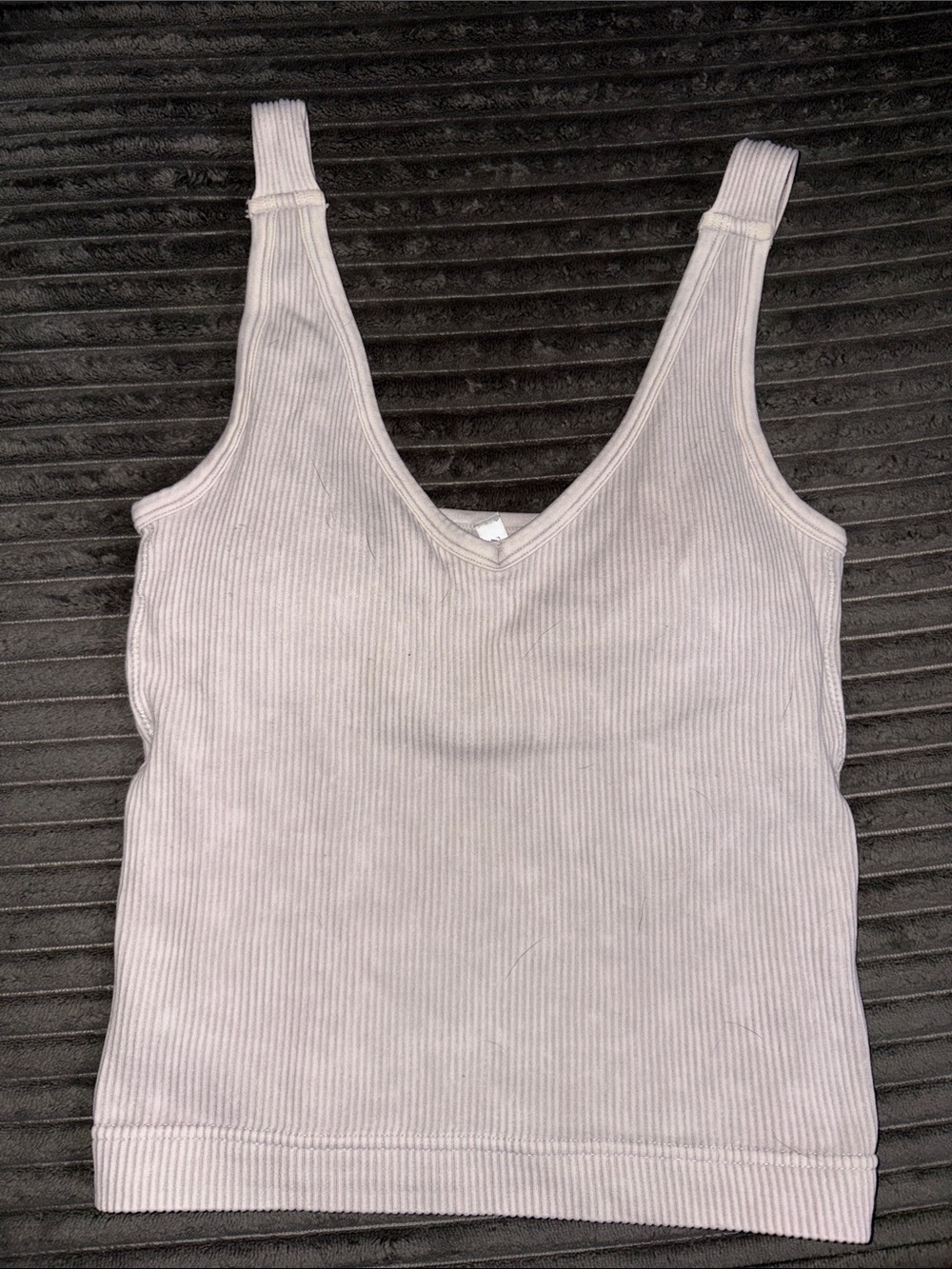 Zenana Outfitters Light Taupe Ribbed V-Neck Tank